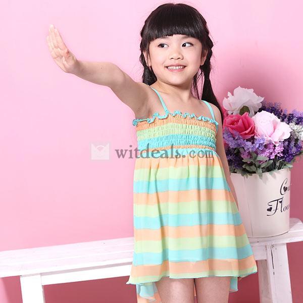 ストライプワンピース 女の子 子供服 キッズ ワンピースドレス シンプル
