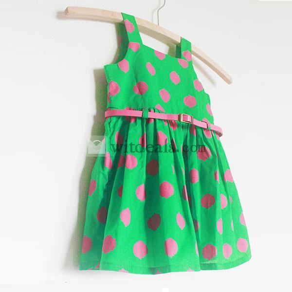 大水玉ワンピース キッズ 女の子 子供 ワンピース キッズ ワンピ グリーン