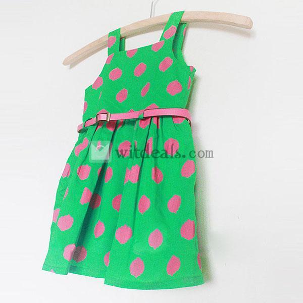 大水玉ワンピース キッズ 女の子 子供 ワンピース キッズ ワンピ グリーン