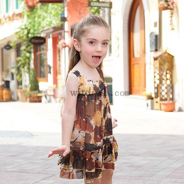 ノースリーブワンピース シフォンワンピース 女の子 子供服 プリーツワンピース 結婚式 子供服 女の子 女児 キッズ 花色