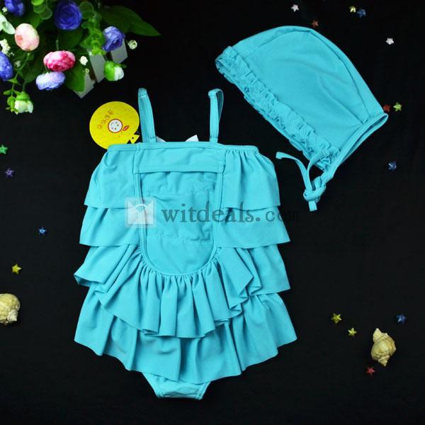 女の子 水着 連体式 フリル 水着 ミズギ 女児 BABY 赤ちゃん ベビー ビキニ キャップ付き　