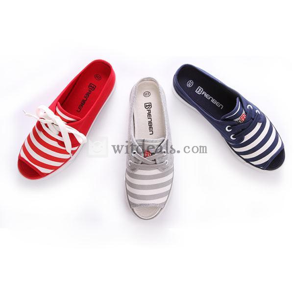 カジュアル スニーカー 厚底 レディースサンダル キャンバススニーカー レースアップ　