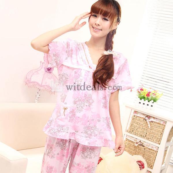 花柄パジャマ 半袖パジャマ 女性 上下セット ルームウェア 部屋着 ナイティ カジュアル 肌着 可愛い