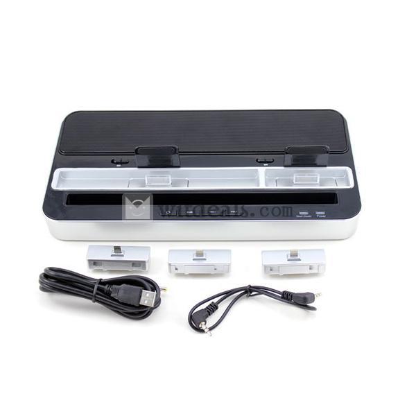 iPhone5対応スタンド充電器 iPod touch5 iPad miniなど対応可能他用充電器 オーディオコンポ機能搭載