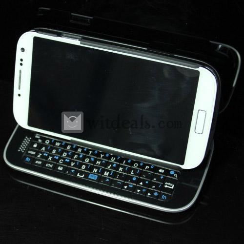 GALAXY S4専用Bluetoothキーボードケース　コンパクトに収納できるスライド式　一体型カバー　バックライト機能付　スタンド機能付