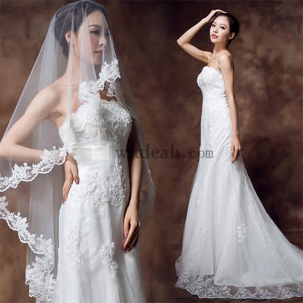 豪華 ウェディングドレス 刺繍 フリル ドレス 白 結婚式 ドレス 花嫁 二次会 人気 ベアトップ ミドルウェスト