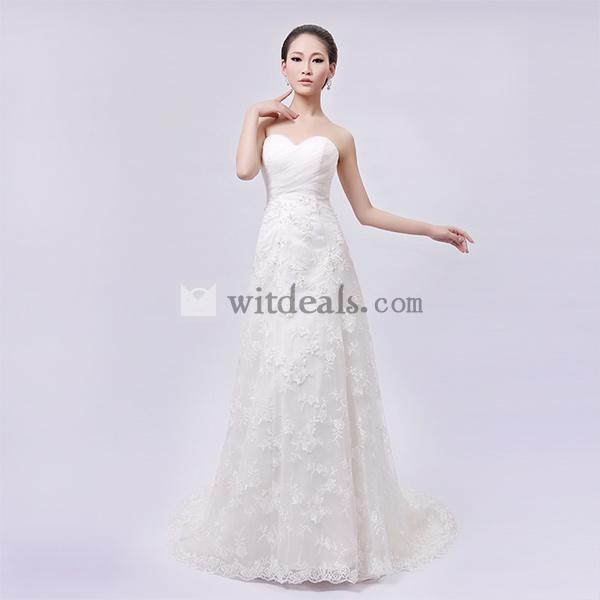 花嫁ウエディングドレス 結婚式ドレス ステージ衣装 ウェディング 二次会 ドレス ベアトップ 着痩せ エンパイアライン ミドルウェスト オフホワイト