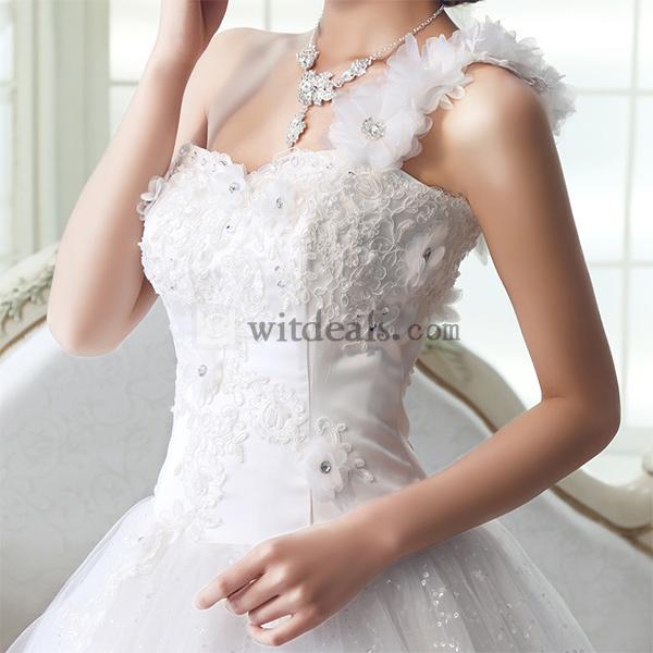 花嫁ドレス ウエディングドレス 二次会 結婚式ドレス プリンセスライン 花嫁 ホワイト 白 ミドルウェスト パッド入り