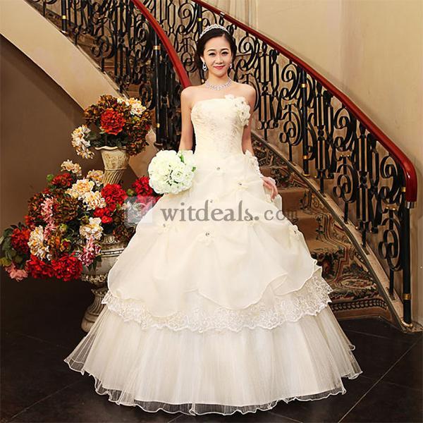 ウェディングドレス 結婚式 ドレス 新婦 2次会ドレス ウェディング ドレス ベアトップ 披露宴 発表会 二次会 演奏会 ステージ衣装 ミドルウェスト パッド入り