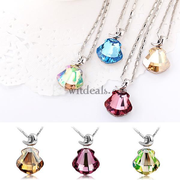 女性 スワロフスキーネックレス クリスタル ペンダント ネックレス　ダイヤネックレス レディースネックレス 合金メッキ ジュエリー チェーン調節可