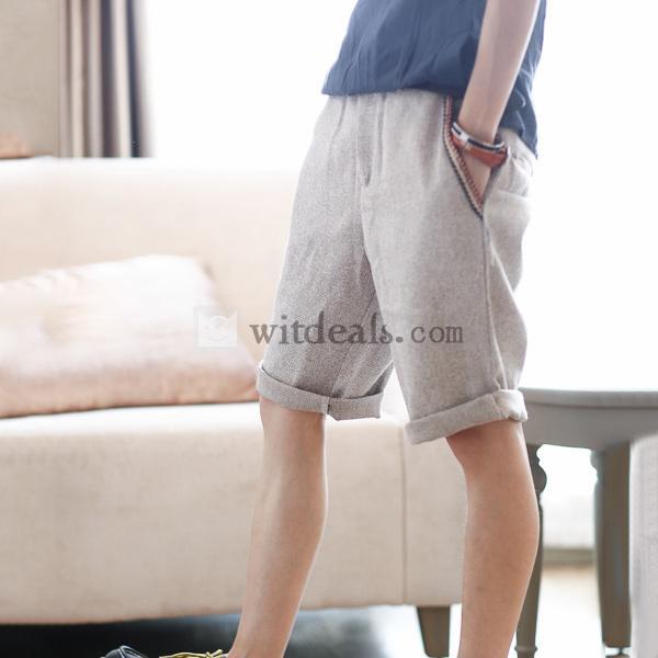 麻×綿 ハーフパンツ メンズ 短パン ショートパンツ 半ズボン ハーフボトム ショーツ クライミングパンツ オシャレ