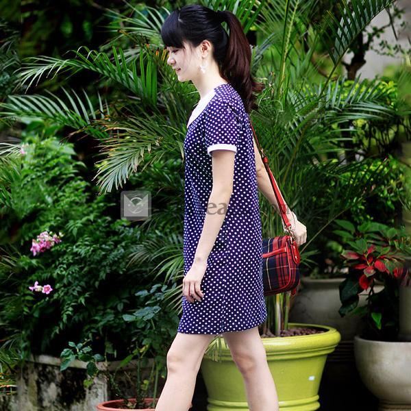 ドットペアルック カップル カップル衣装 ペアＴシャツ ワンピース レディース 可愛い 2着セット 新婚旅行