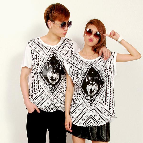 ペアＴシャツ カップル ペアルック おそろい 服 2着セット カップルセット オシャレ お出かけ/デート/旅行