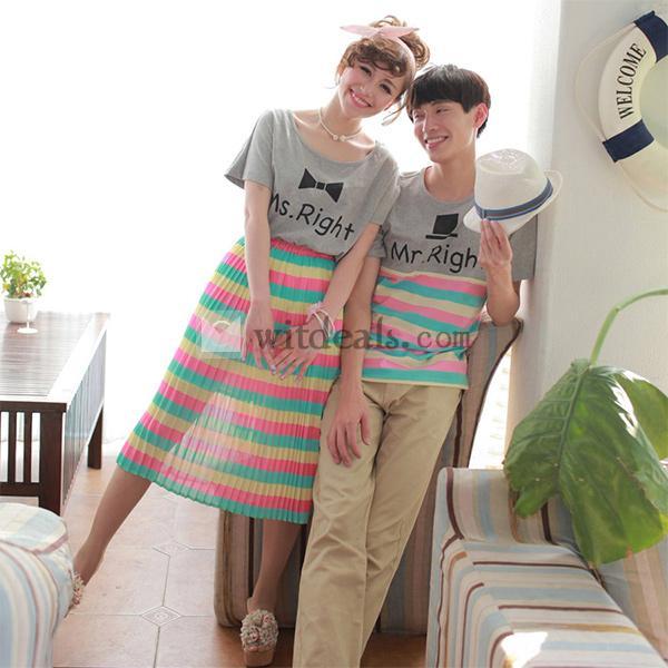 お揃いペア ペアルック ペアTシャツ ワンピース おそろい 服 カップル衣装 彼女/奥さん/お誕生日/結婚記念日/ 銀婚式/プレゼント/新婚お祝い/2着
