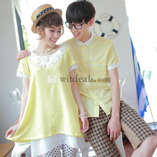 夏用ペアＴシャツ 半袖 カップル衣装 カップルセット お揃いペアペアルック 可愛い