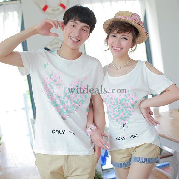 お揃いペア ペアルック ペアＴシャツ カップル上着 ロマンティック おそろい 服 半袖