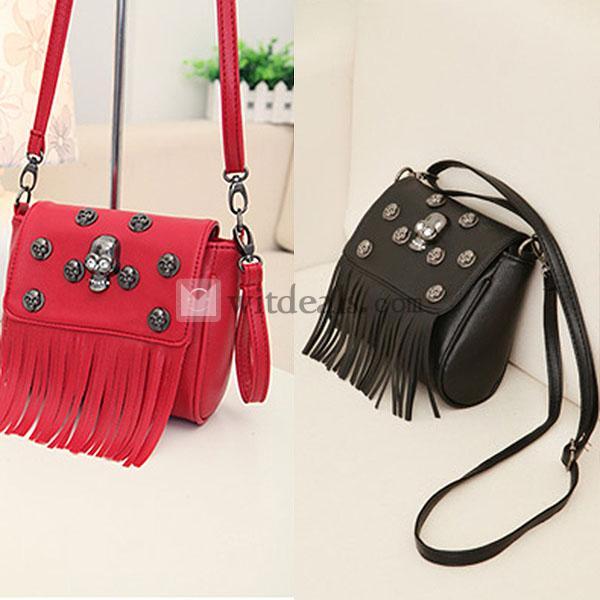 ドクロ ショルダーバッグ レディース スカル 斜めがけバッグ 肩掛け バッグ 通学 通勤用 革 かわいい