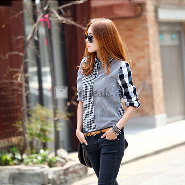 事務ブラウス トップス 長袖 レディースブラウスシャツ チェック柄 ファッション 着痩せ 韓版 オフィス