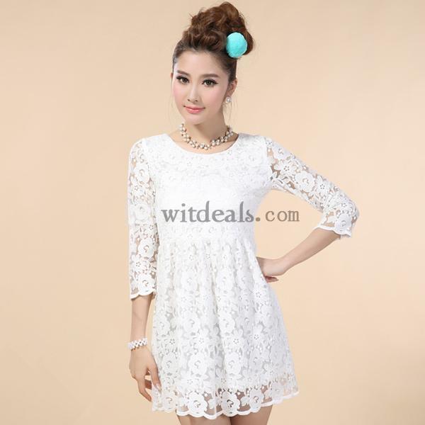 総レースワンピース ワンピースドレス 可愛いワンピース 秋ワンピ 秋ワンピース 秋冬服 七分袖 洋服