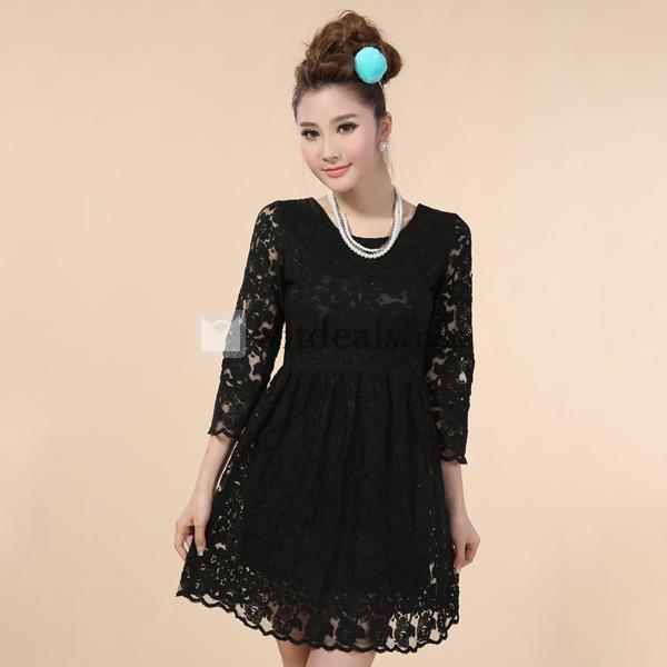 総レースワンピース ワンピースドレス 可愛いワンピース 秋ワンピ 秋ワンピース 秋冬服 七分袖 洋服