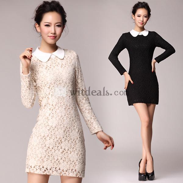 大人可愛い総レースワンピース 秋冬服 ドレスワンピ 可愛いワンピース 結婚式の服　パーティドレス 通勤 フォーマルドレス 通販
