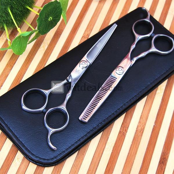 ペット用ハサミ セット 挟み スキ鋏 ペット用品 犬用 猫 シルバー 6インチ