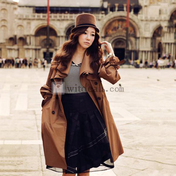 レディース開襟ジャケット パーカードレス コート おしゃれ 韓版 新作製品 ダークブラウン