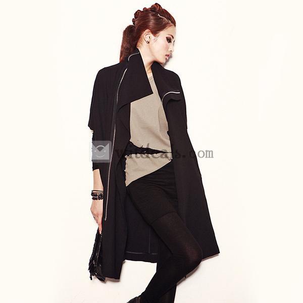 開襟レディースコート 秋冬新作のパーカー ジャケット おしゃれ 韓国風長袖コート コットン ブラック