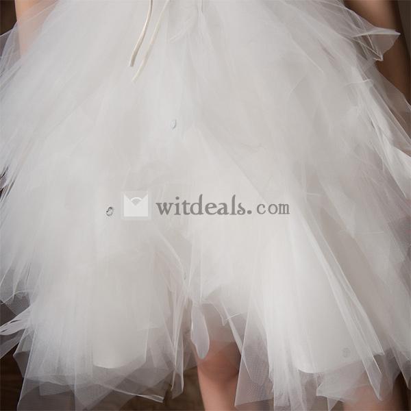 姫様ドレス ベアトップ 花嫁 パーティードレス ミドルウェスト 披露宴ドレス 胸元 パッド入り ホワイト