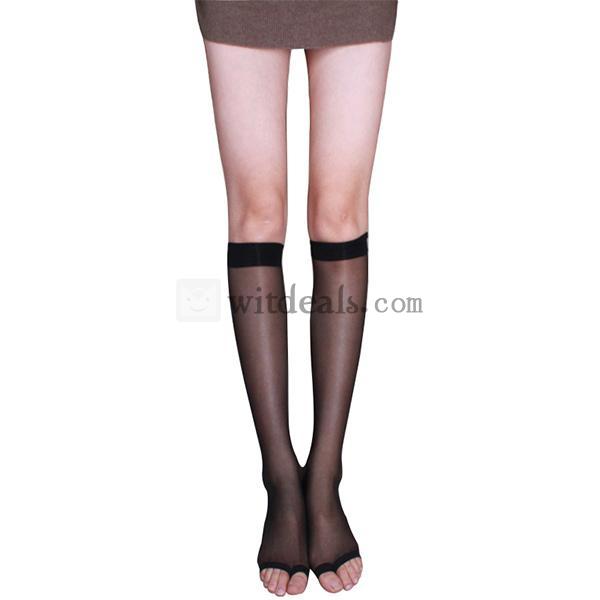 オープントゥ靴下 ミドルストッキング セクシーソックス レディース靴下socks 無地 薄い