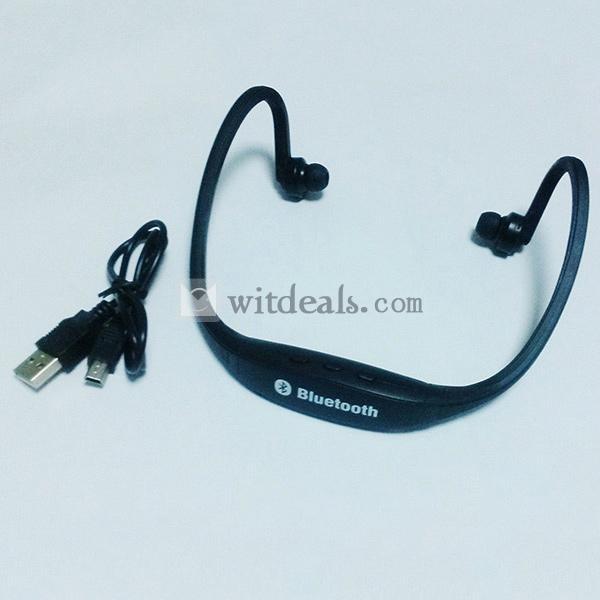 両耳Bluetoothヘッドセット イヤフォン イヤホン ブルートゥース Bluetooth サムスン/iPhone/HTCなど対応 スポーツタイプ ブラック