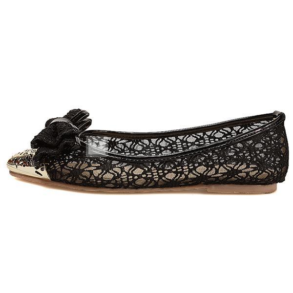 バタフライ付きポインテッドトゥ レディース 優雅 シューズ 個性なレディースローファー 摩擦に耐える レースシューズ 女性