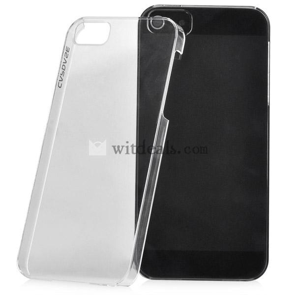 iPhone5S透明ケース ハードケース＋レザーバッグ＋ミニスタンド＋液晶保護フィルム4件セット