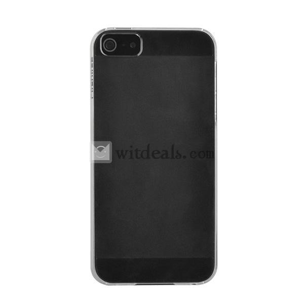 iPhone5S透明ケース ハードケース＋レザーバッグ＋ミニスタンド＋液晶保護フィルム4件セット