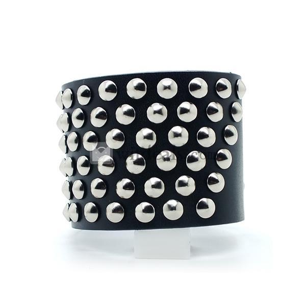 メンズパンクブレスレット パンクリストバンド レザーブレスレット 調整可能アクセサリー ファッション