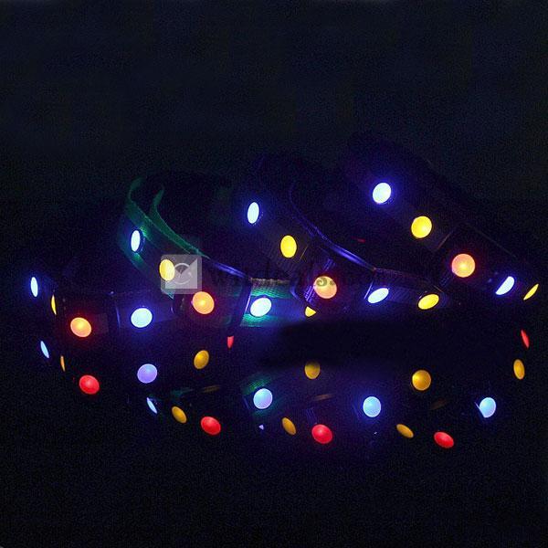 犬用LEDフラッシュ首輪 ドッグ dog 首輪 LED ライト 猫 反射テープ ペット用品　ペットグッズ 中型犬用