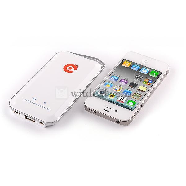 モバイルバッテリー 3G ワイヤレスルーター WiFi 64Gワイヤレスストレージ Wi-Fi機器 ホワイト