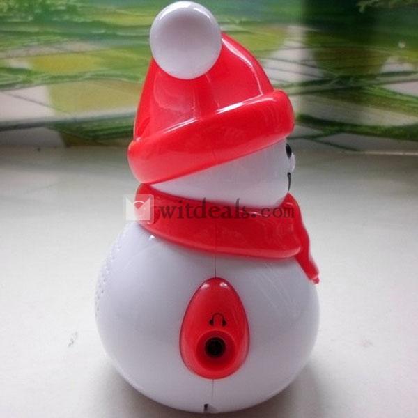 TFカード用ミニスピーカー クリスマス雪だるまスピーカー イヤホン用できる 子供にプレゼント プラスチック