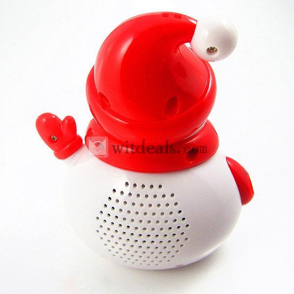 ミニスピーカー クリスマス雪だるま スピーカー TFカード用スピーカー 子供に プレゼント プラスチック ファッション ホワイト