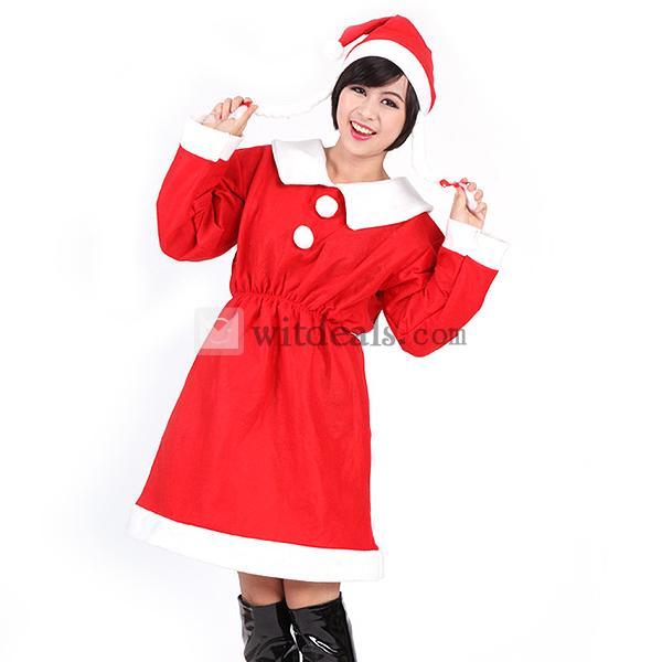 クリスマス レディースサンタドレス サンタワンピース衣装 コスチューム 服 仮装グッズ サンタ コスプレ帽子 大人用 激安 安い
