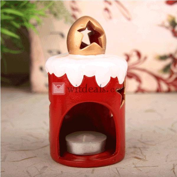 クリスマスオーナメント 燭台 蝋燭立て 蝋燭付 飾り サンタ 装飾品 小道具 パーティー