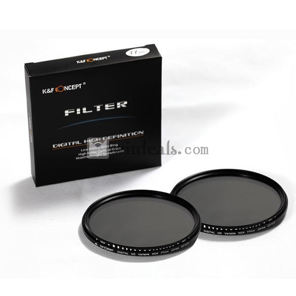 カメラ用 可変式 NDフィルター 減光 ND2-ND400 77mm