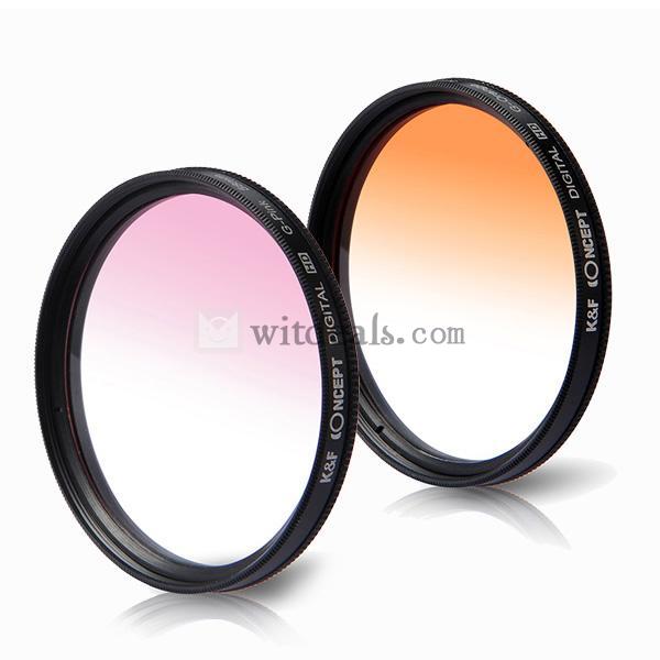 ハーフグラデーションフィルター 58mm 3枚入りカメラカラーフフィルター（ブルー/グレー/オレンジ）汎用 各種撮影機材