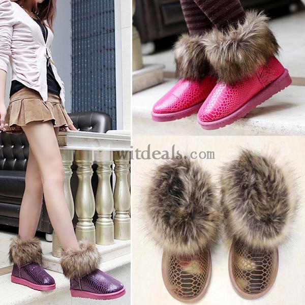 ファーブーツ レザーブーツ ムートンブーツ レディースシューズ ショートブーツ winter レッド/ブラウン/パープル