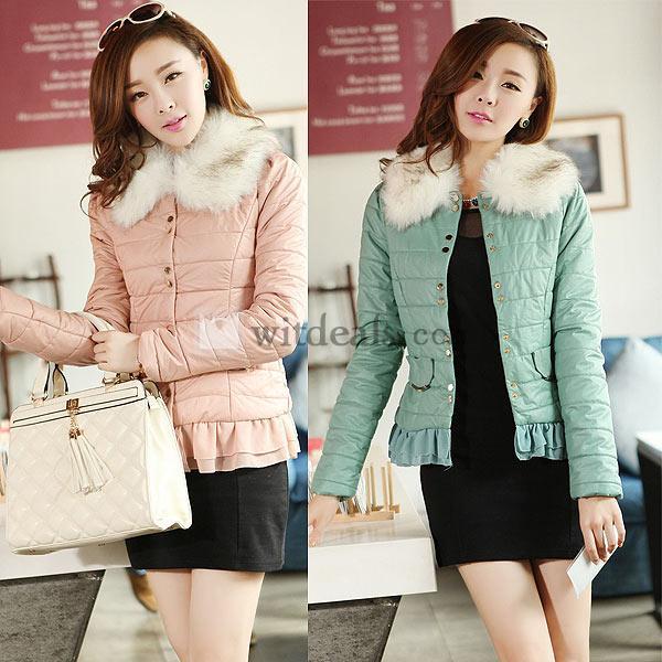 長袖 ショートダウンコート ダウンジャケット アウター ダウン レディース ファー人気ダウンジャケット ピンク グリーン