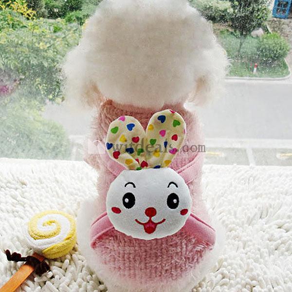 小型犬服 ラビット 綿 可愛い犬服 お洋服 室内外ウェア ペット用品 防寒対策 ドッグ上着