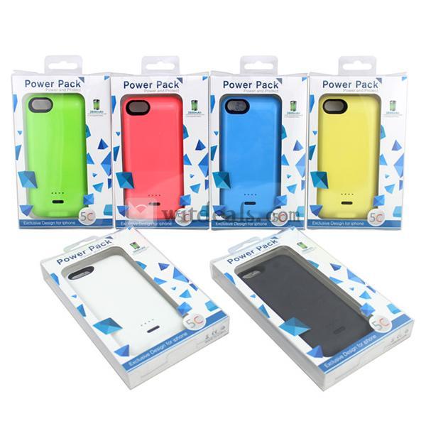 iPhone5c対応 バッテリー内蔵ケース カバー 電源 充電器 大容量 極薄