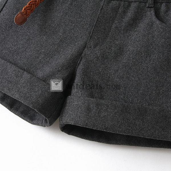 ショートパンツ レディース 春秋冬 厚め ショート丈 ショーパン 短パン 女 ラシャ