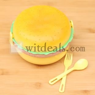 ハンバーガー弁当箱　可愛い　プラスチックランチジャー 男子女子弁当箱 3段　