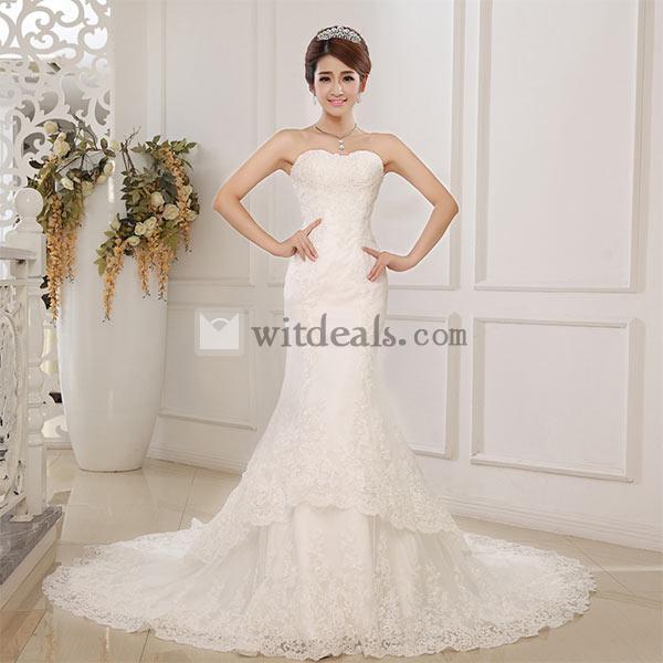 ローウエストドレス ブライダルドレス 披露宴 花嫁 ウェディングドレス レースドレス 華麗なロングドレス